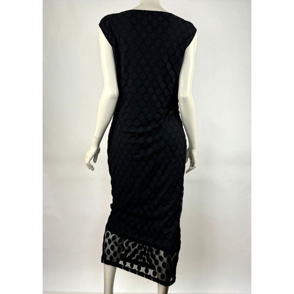 FUZZI Flock Tulle Dress Women XL‎ EUC $435 Stretch Short Sleeve Lined  Boat Neck - Picture 4 of 12